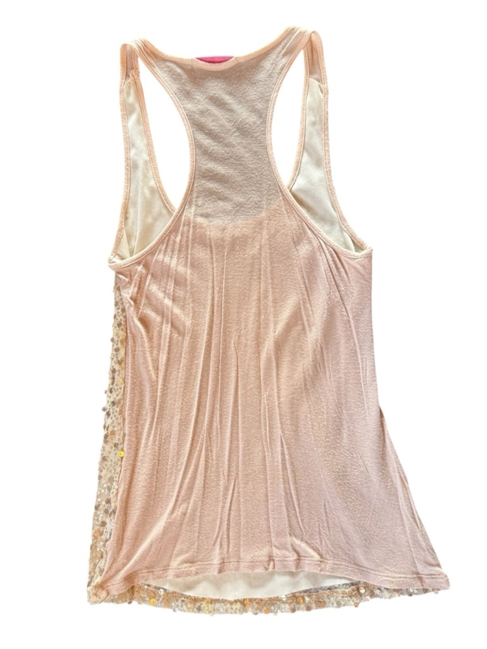 Julie’s Closet Sequin Racerback Tank Top in Champagne - Picture 2 of 5